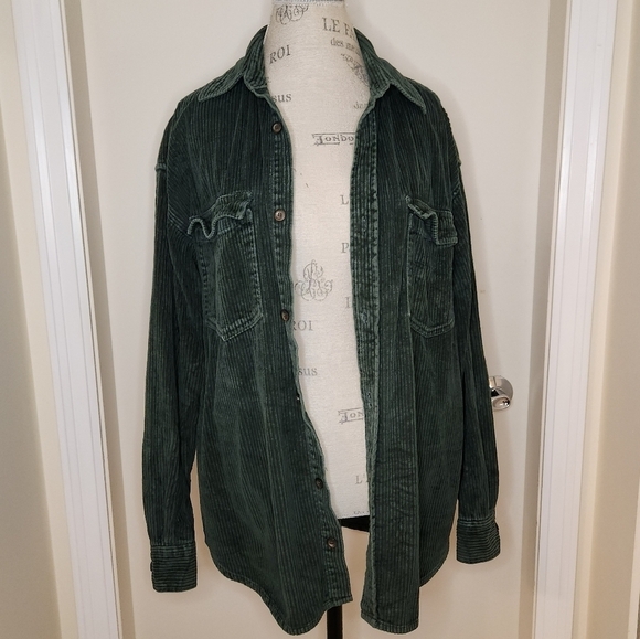 90s Green Corduroy Overshirt - Picture 6 of 14